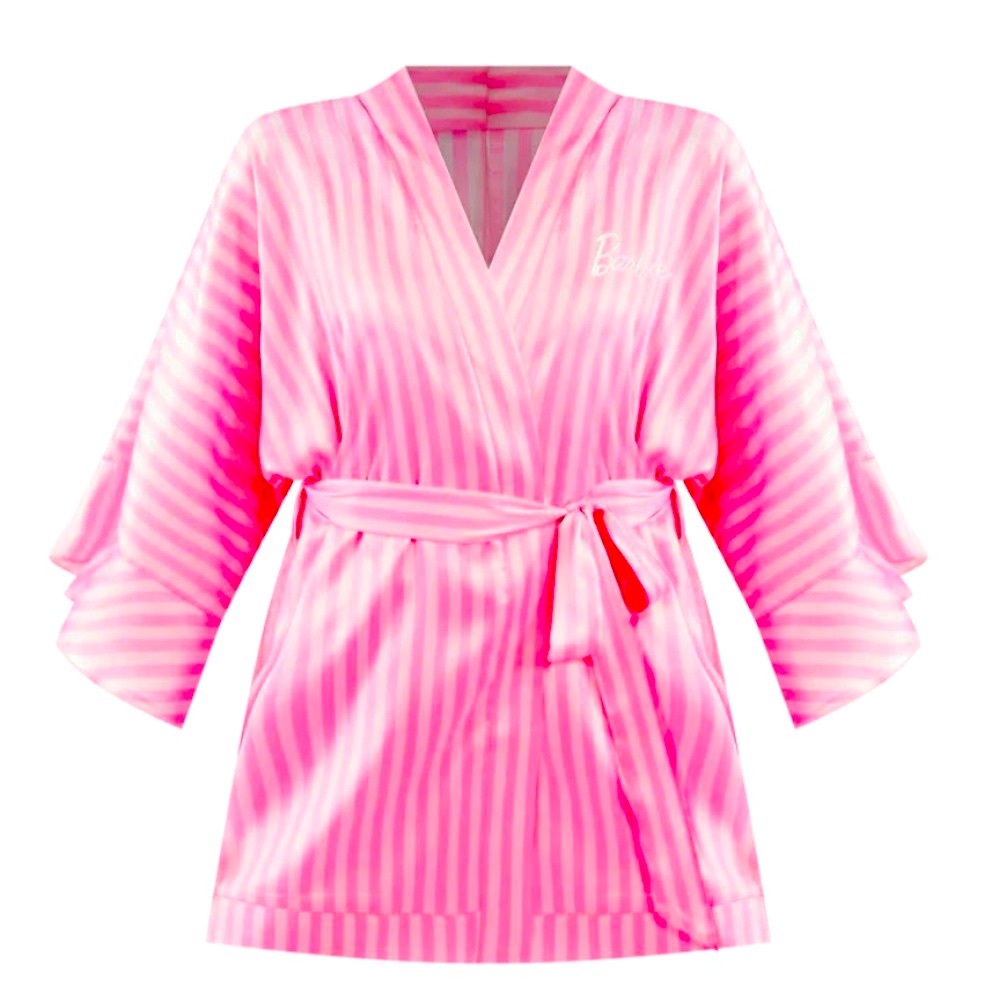 Barbie Satin Striped Robe - Picture 2 of 5